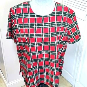 Liz Baker plus size women's blouse.  Slits on sides.